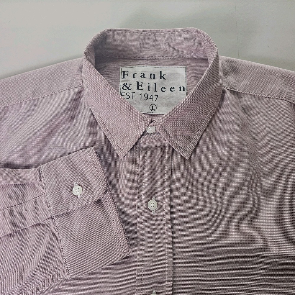 Frank & Eileen Finbar Mens Large Mauve Italian Cotton Oxford Button Down Shirt